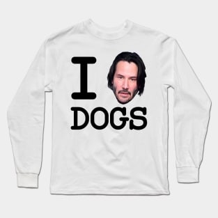 I Heart Dogs Keanu Reeves Long Sleeve T-Shirt